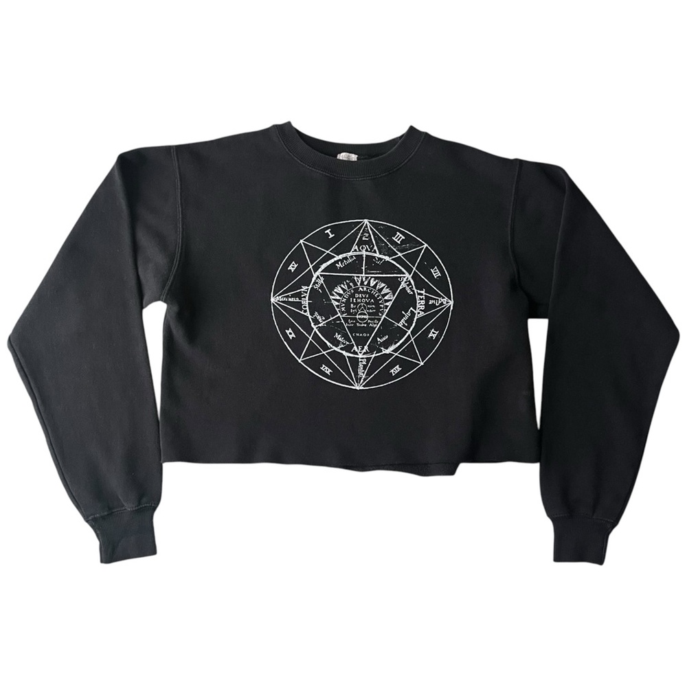 Vintage Brandy Melville John Galt Cropped Crewneck Graphic Sweatshirt